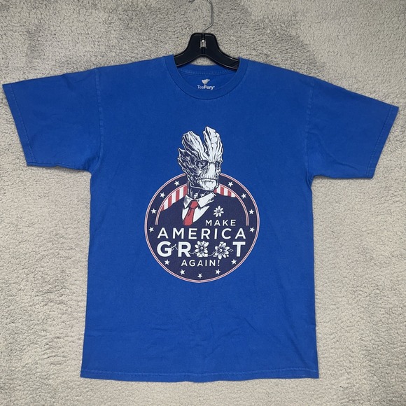 M & M Other - Make America Groot Again T Shirt Men's Sz M Blue Guardian Of The Galaxy Tee
